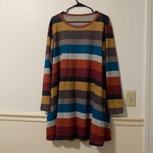 Dresslily Striped Dress with Pockets